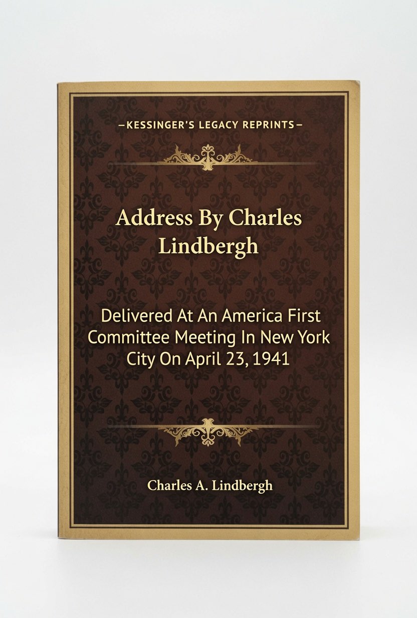 Address By Charles Lindbergh: Delivered At An America First Committee Meeting In New York City On April 23, 1941 - Paperback