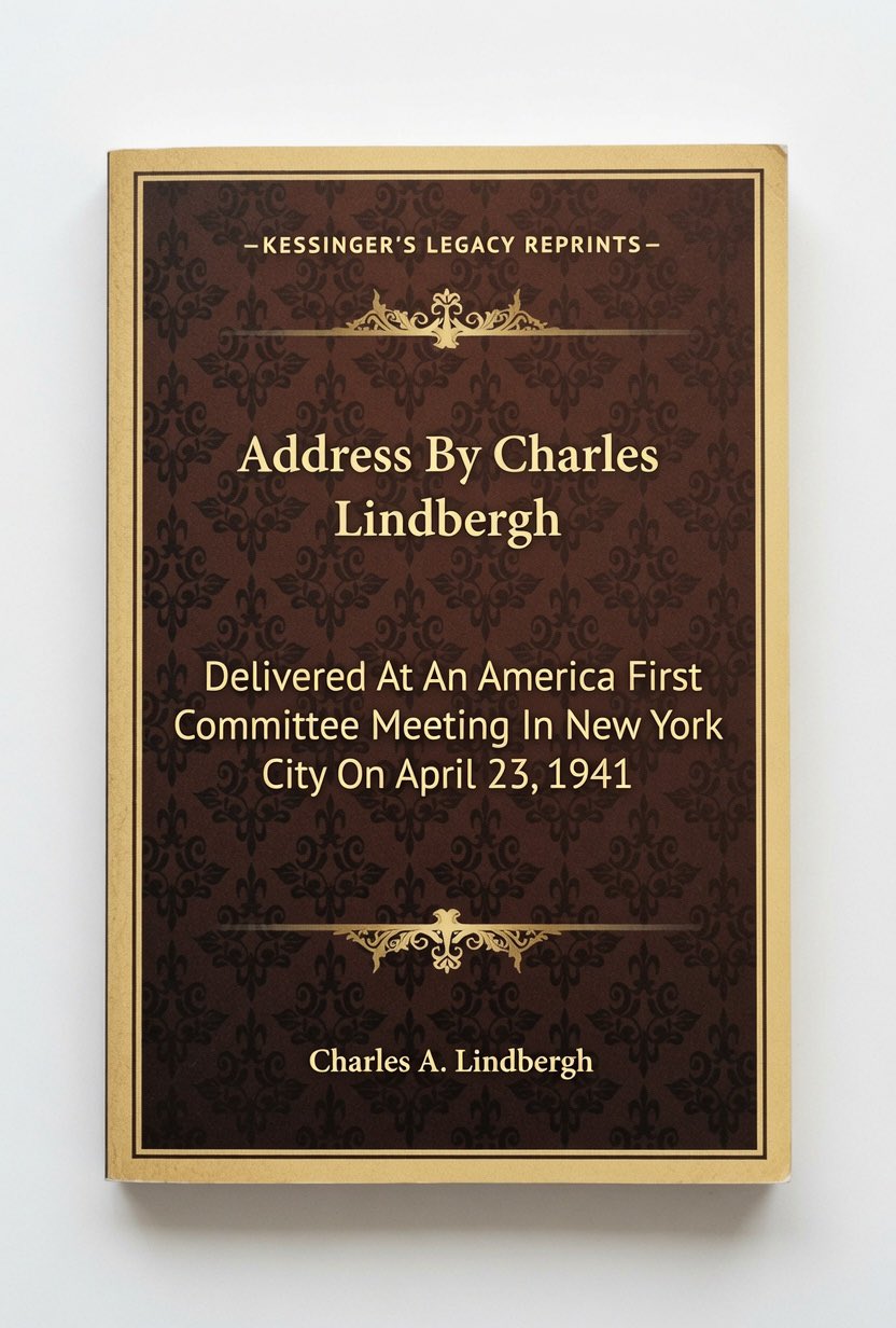 Address By Charles Lindbergh: Delivered At An America First Committee Meeting In New York City On April 23, 1941 - Paperback