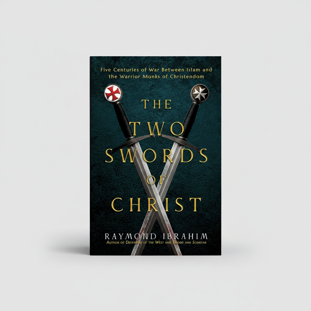 The Two Swords of Christ standing upright